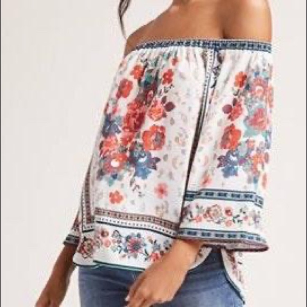 Boho Floral Off-shoulder Blouse